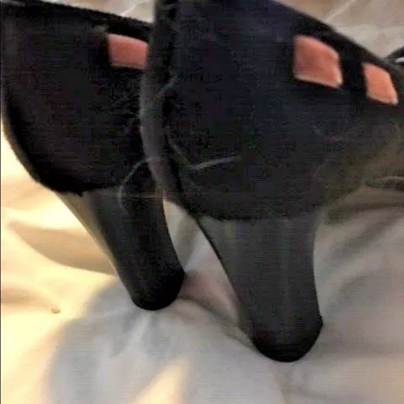 VINTAGE MIGLIORINI BLACK PONYHAIR PINK TRIM PUMP SHOES 37 - Picture 6 of 8